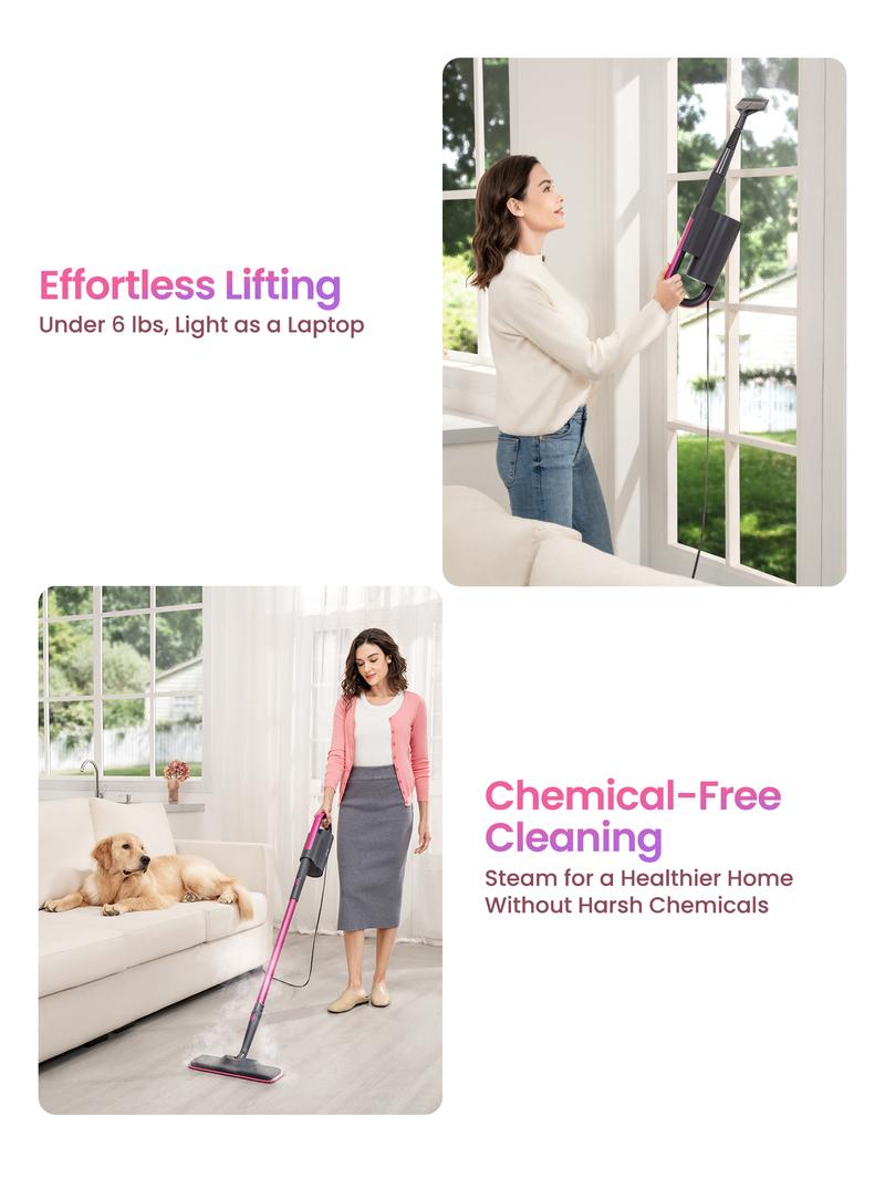 Schenley 18-in-1 Steam Mop with Detachable Handheld Steamer for Walls, Floors, Tiles, Tackles Grease & Sticky Messes, Includes Multiple Accessories Cleaning Tools Cleaning Set