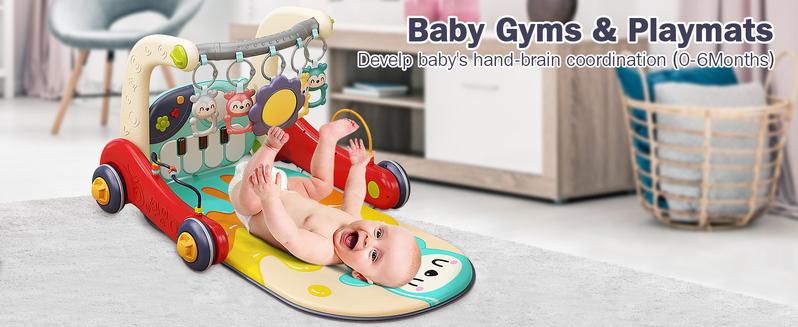 dearlomum Baby Play Mat & Gym with Play Piano Tummy Time Floor Activity Center Baby Seat Infant Walker for Newborn Toddler Boys Girls Gifts