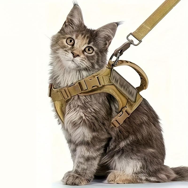 Adjustable Anti-Escape Pet Vest Leash,Waterproof and Breathable Summer Cat and Puppy Training Equipment, Hands-Free Leash Tactical Harness, Cat Chest Harness Set