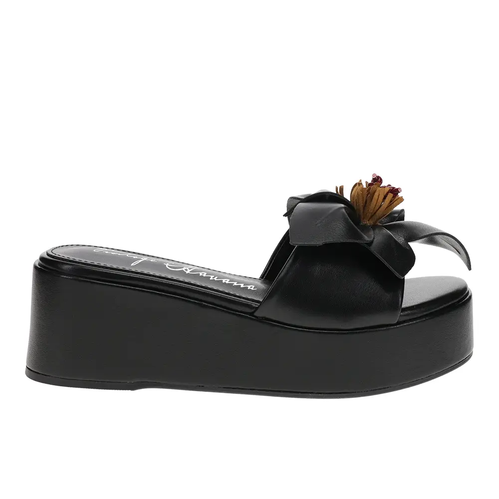 Vintage Havana Womens Valencya Platform Casual Sandals Casual Mid Heel 2-3" - Black