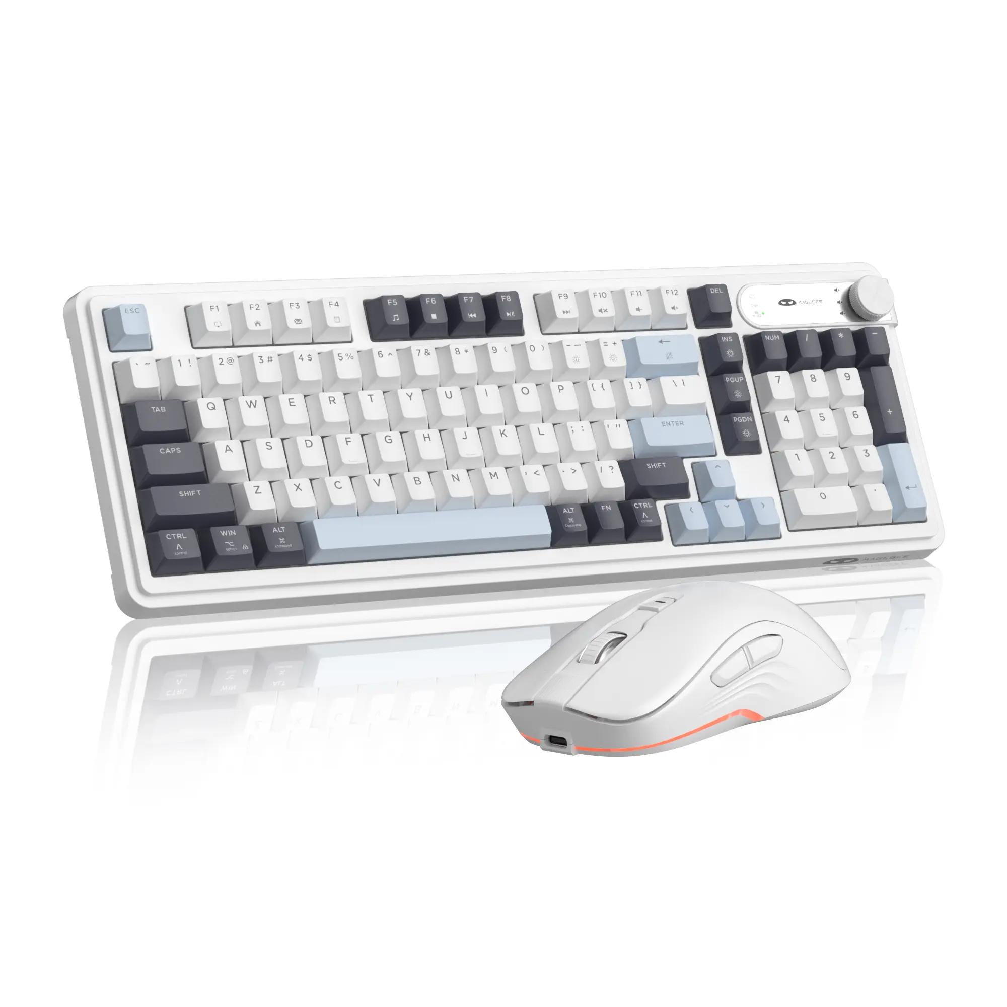 MAGEGEE GK960 Rechargeable Wireless Keyboard and Mouse Combo, 2.4GHz Tech Connection, Gorgeous RGB Backlight, Knob Design, Charging Function, Smart Sleep Mode, Suitable for Gaming & Office Use,back to school,back to school haul