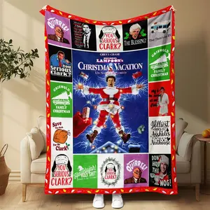 Aura Blankets 1PC Flannel Blanket, National Lampoon’s Christmas Vacation Movie Theme, Funny Holiday Quotes Pattern, Cozy Winter Throw Blanket, Trending Christmas Home Decor, Perfect for Couch, Bed, Movie Night, and Family Gifts
