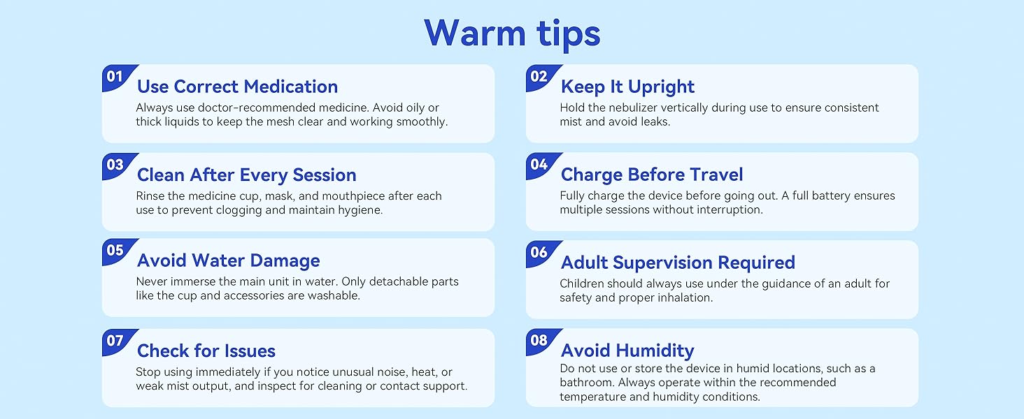 Mesh Nebulizer, Portable Nebulizer with Intuitive LED Interface and Auto-Cleaning, Handheld Nebulizer for Adults Kids