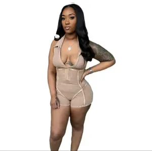 “Golden” Bodycon Ribbed Halter Romper