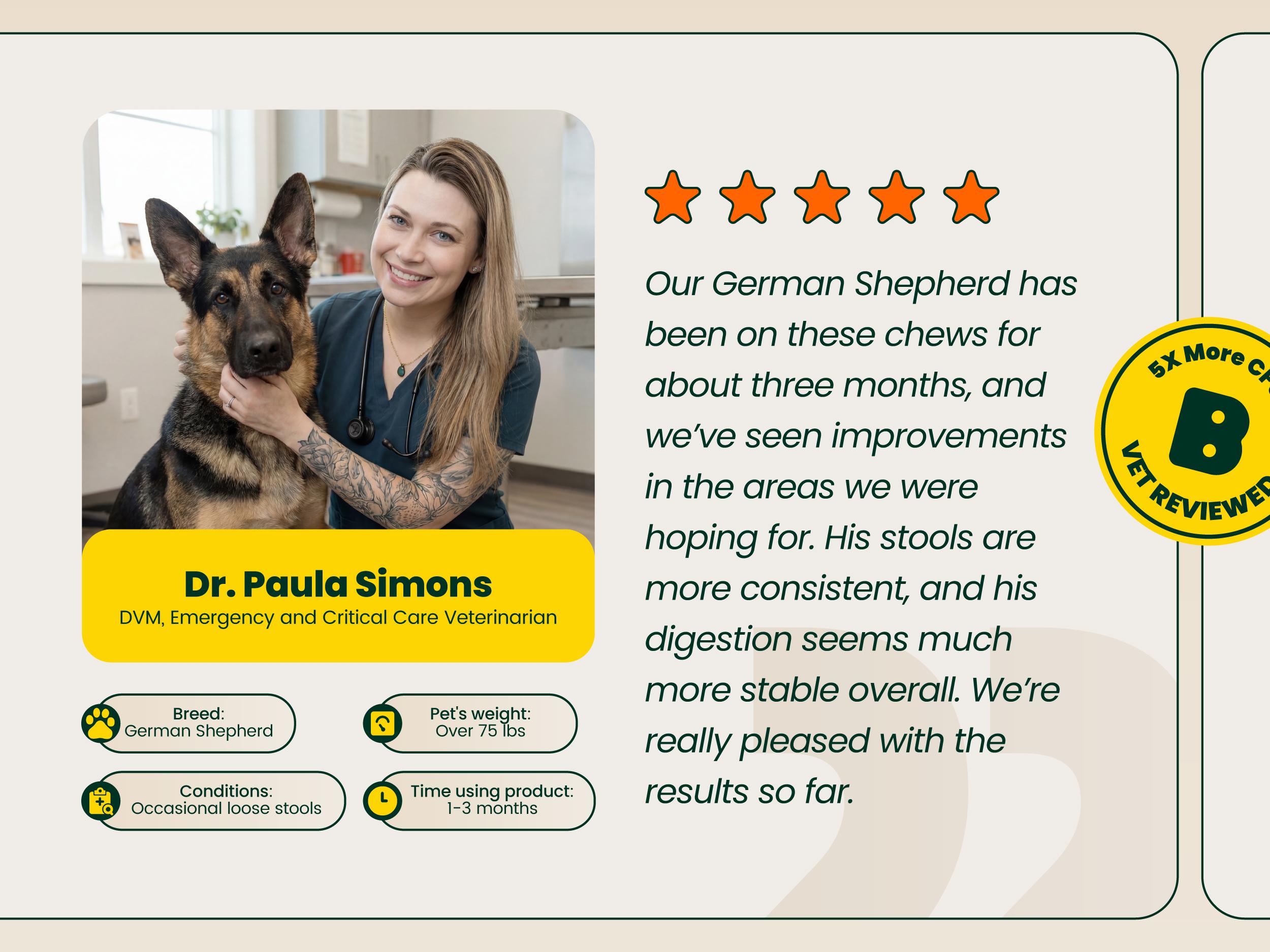 Boops Pets Probiotic 30 Billion for Dogs – 30 Billion CFU with Pre, Postbiotics & Digestive Enzymes – Supports Gut Health, Immunity, Loose Stools & Allergies – Filet Mignon Flavor – Vet Formulated – 60 Chews