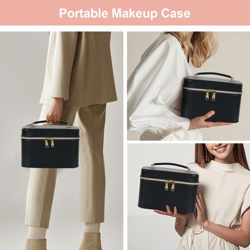 Vanity Case with Lighting Portable Mini Makeup Bag Cosmetic Bag Travel Makeup Case Organizer For Women Toiletry Bag for Girls Traveling With Handle Artist Storage Bag