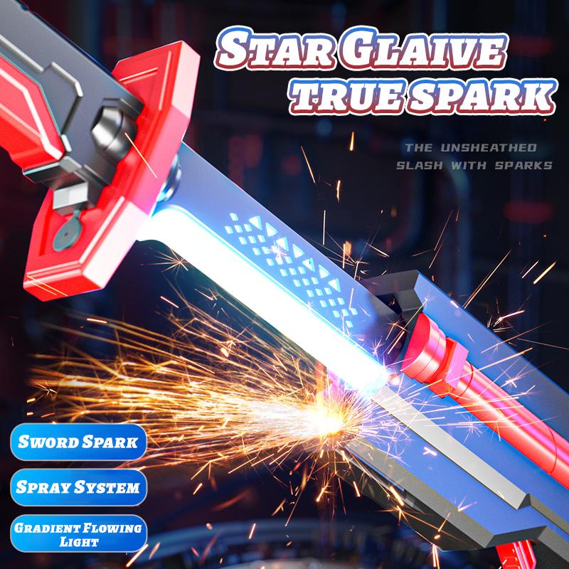 31.5" Cyberpunk Neon Sword with Dynamic LED Lights, Spark Effects & Motion-Activated Sound, USB-C Charging, Collectible Cosplay Toy for Anime Fans