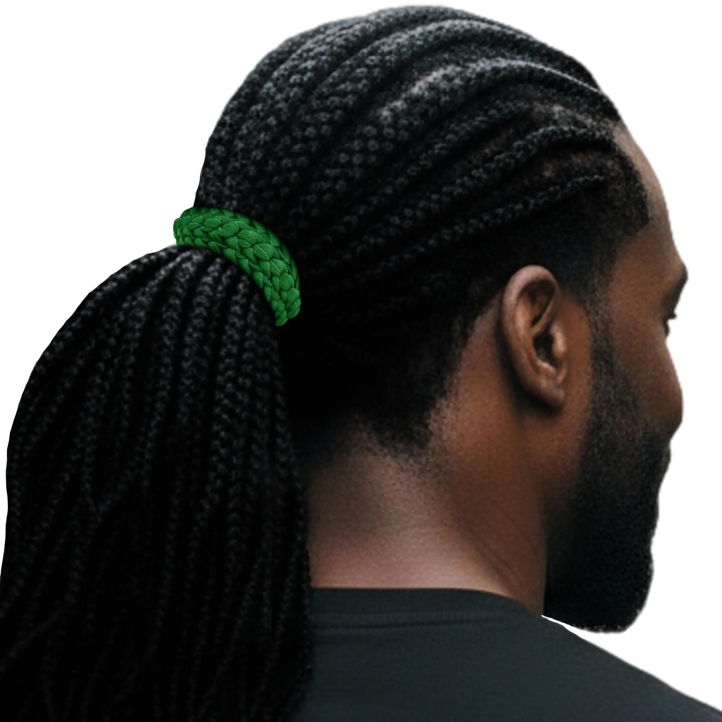 Men's Hair Ties Jumbo Size 2-Pack Green Super Stretchy for Locs and Braided Hair Soft & Strong Made in the USA