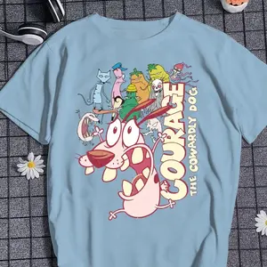 Courage the Cowardly Dog T-Shirt, Nostalgia 2D Print T-Shirt, Cartoon Network Shirt, Gifts for Cartoon Fans #Courage #theCowardlyDog #CartoonNetwork #NostalgiaCore #GraphicTee #StreetwearUS