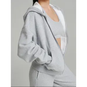 Plush Fleece Zip Hoodie - Heather Grey Plush Fleece Zip Hoodie - Heather Grey