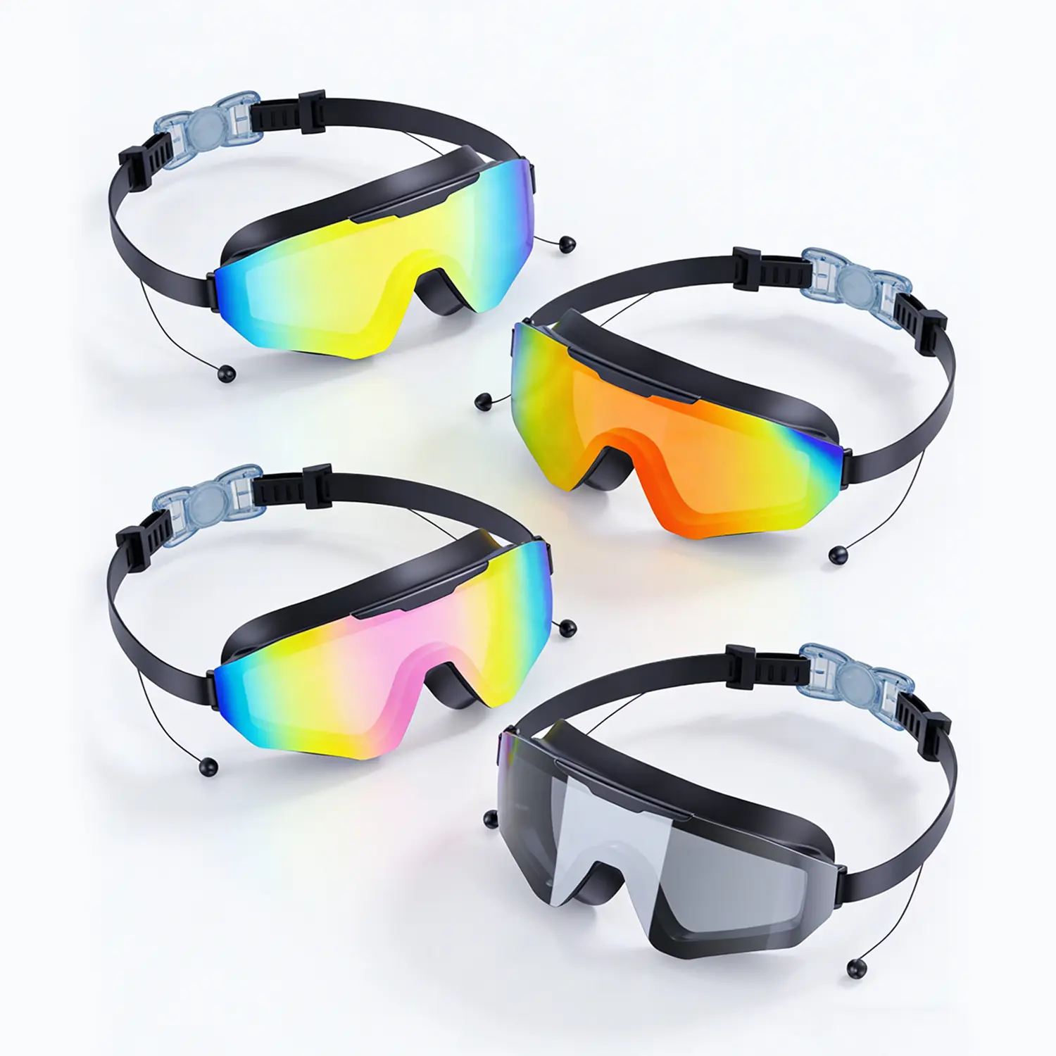 Outly 2 Pack Swim Goggles with Earplugs for Adult Kid 4-12 Men Women ...