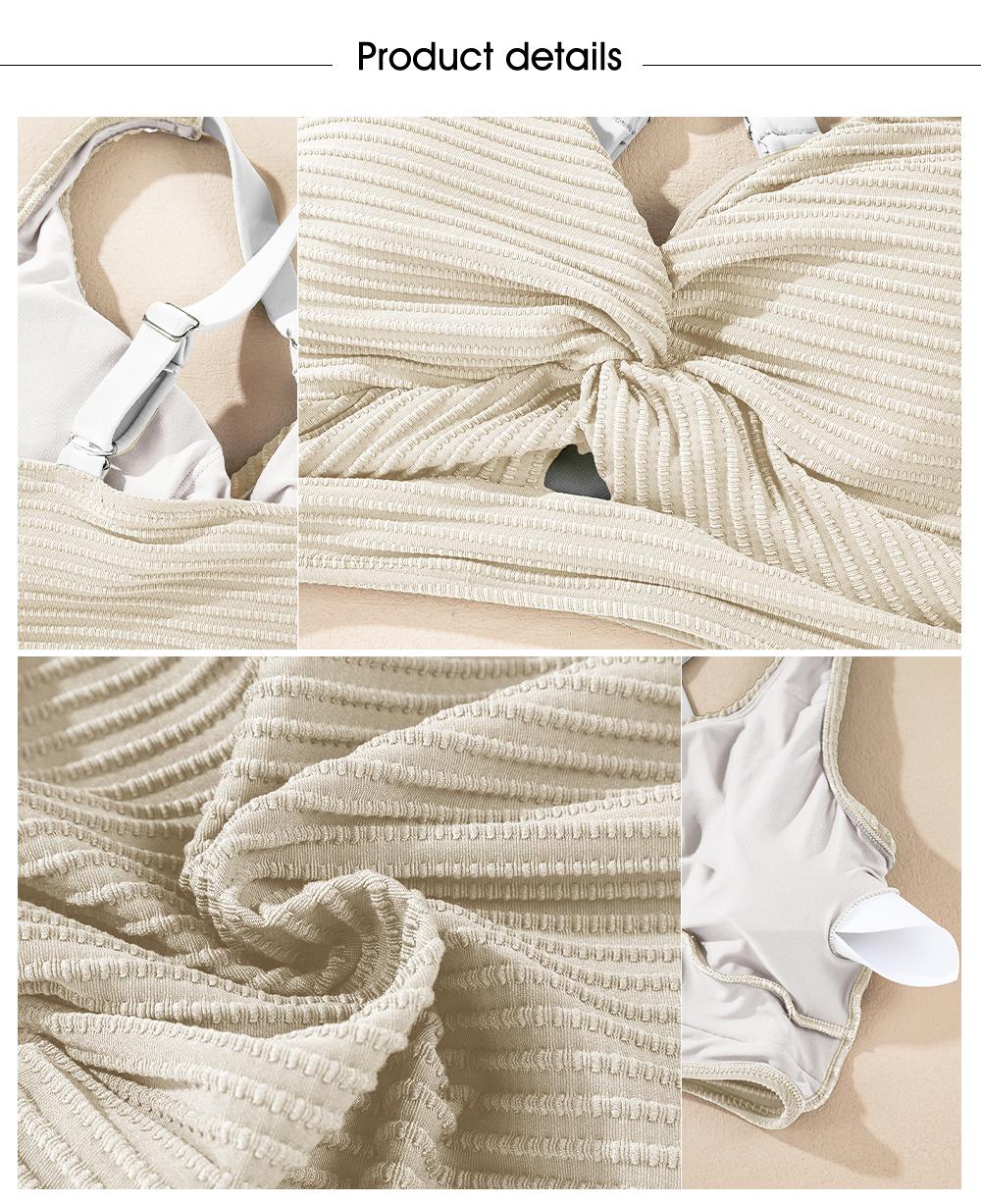 Aleumdr Women's Textured Bikini Sets Twist Front Top Swimsuits High Waisted Bathing Suits Swimming Clothing Beach Water Sports SpringStatements