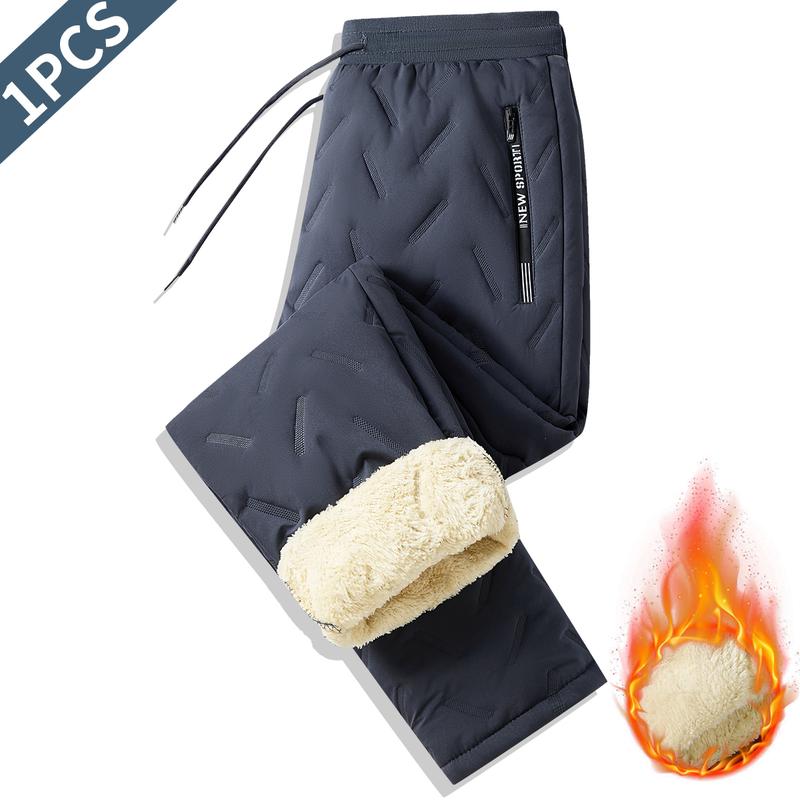 3 Pack Men's Thermal Pants - Heavyweight Fleece Lined Winter Trousers with Drawstring Elastic Waistband, Side Seam Zipper Closure, Can Be Worn Over or Underneath Cold Weather Apparel Suitable for Everyday & Office Work, Outdoor Activities