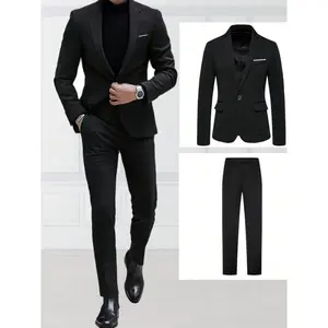 Men's High-end New Suit Set 2pcs Suit And Trousers Fashionable For Wedding Banquet Party Tuxedo Two Pieces