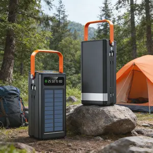 Solar Battery Bank - 120W Power Pack | 50000mAh External Survival Charger with Built in Light, 4 Outputs 3 Inputs for Mobile Devices, Hiking Backpacking Camping Road Trips Fishing Outdoor Adventures