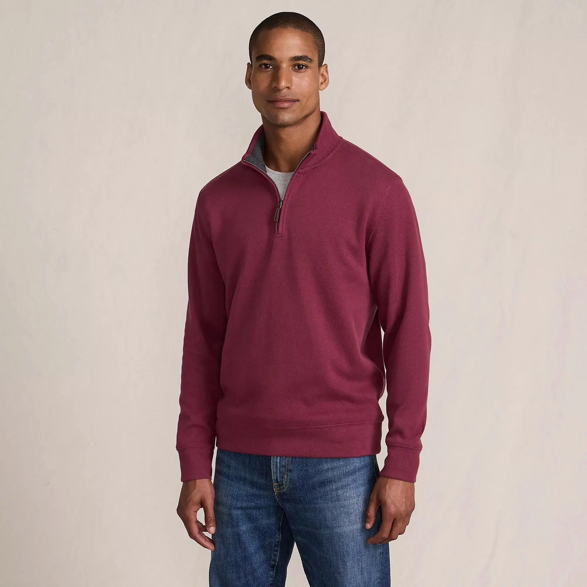 Lands' End Men's Quarter Zip Pullover Sweater Lands' End Men's Quarter Zip Pullover Sweater