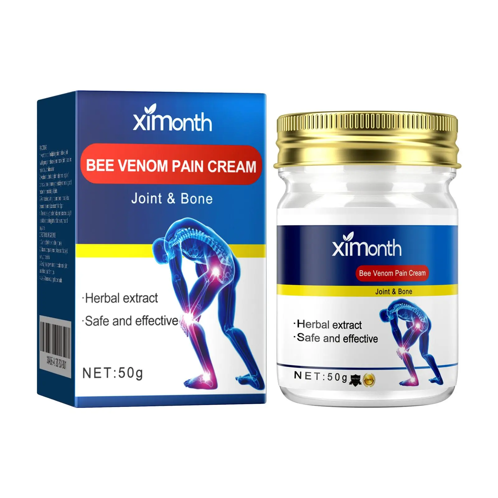 Ximonth Bee Venom Joint Neck Cream Relieve Lumbar Spine Knee Arthralgia and Myalgia Muscle Soreness Joint Neck Cream Pain Relief Aid Knee Pain Relief Products Treatment
