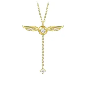 Golden Snitch Winged Ball Necklace with Movable Wings, Copper plated with 14K gold Pendant Jewelry,Valentine's Gift for Women,Gold color Symbolizing Love