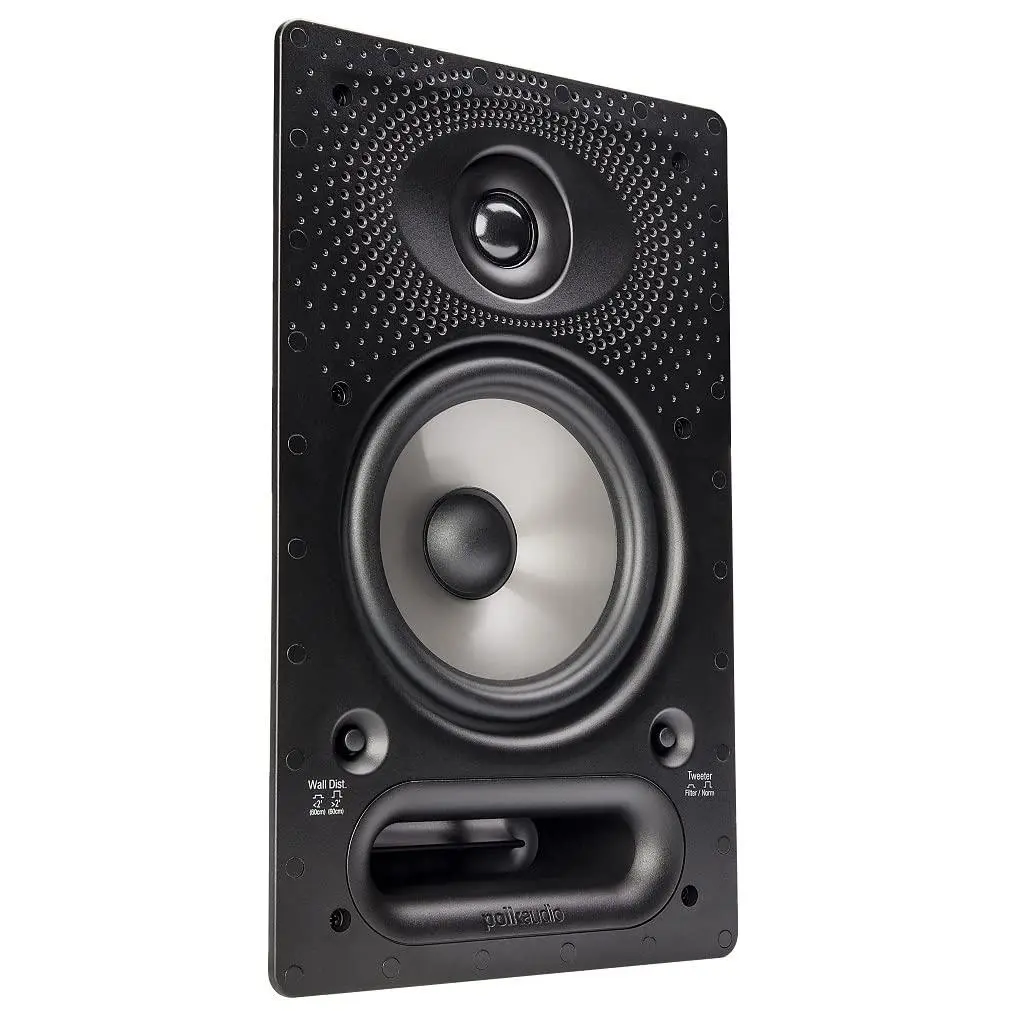Polk Audio 65-RT Vanishing Series In-Wall Surround Speaker - 6.5" Mid/Woofer, Premium Sound, Power Port™, Paintable White Grille, Easy Wall Mount, Distance Toggle, Dynamic Balance, for Home Cinema Systems