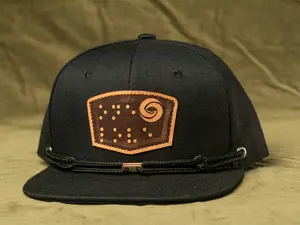 One Love! ASFVision Collab - Black Snapback with Braille Leather Patch