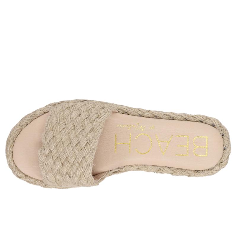 BEACH by Matisse Womens Caspia Espadrille Platform Slide Casual Sandals Casual Mid Heel 2-3" - Beige