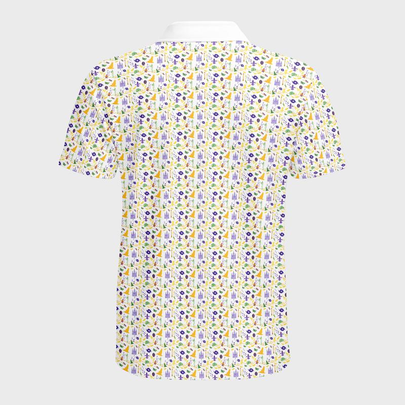 New Orleans Golf Polo Shirt Lightweight Tech Fabric Mardi Gras Bachelor Party Shirt, Party Outfit