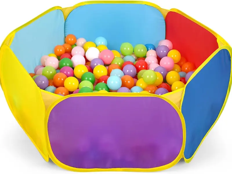 Kids Ball Pit Large Pop Up Childrens Ball Pits Tent for Toddlers Playhouse Baby Crawl Playpen with Basketball Hoop and Zipper Storage Bag, Balls Not Included (1M Multicolor)