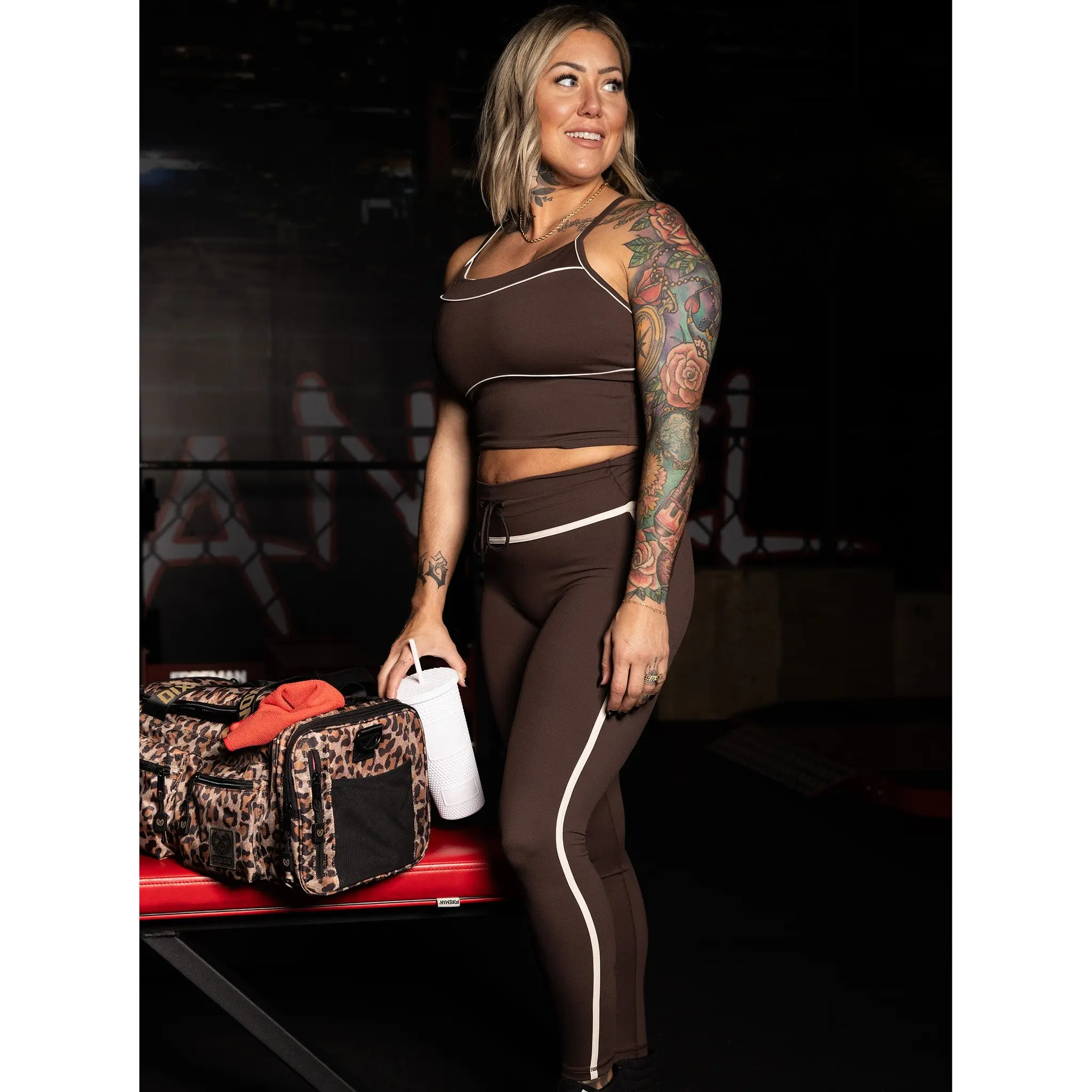 Women's Weekender Leggings - Brown & Tan Women's Weekender Leggings - Brown & Tan