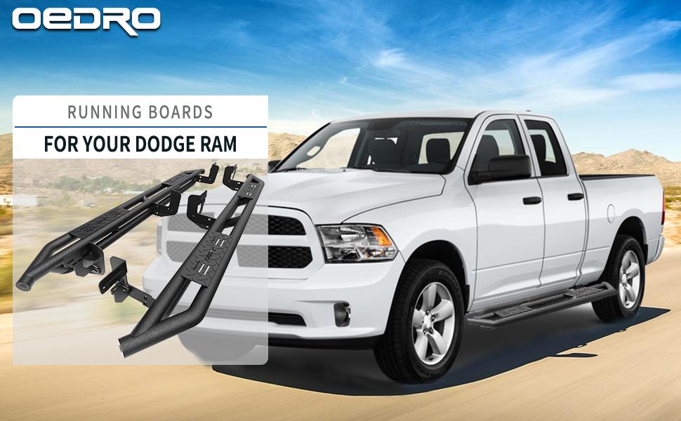YITAMOTOR 6" Side Step Rails Compatible with 2009-2018 RAM 1500 Quad Cab, 2019-2023 RAM 1500 Classic, 2019-2024 RAM 1500 Crew Cab New Body Style, Upgraded Running Boards Textured Black Heavy Duty Truck Nerf Bars