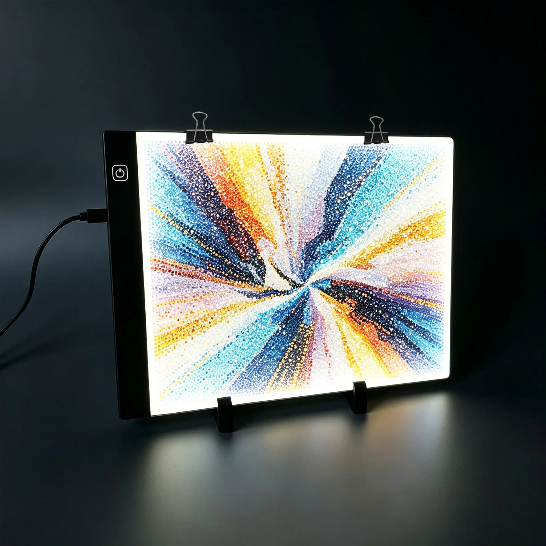 A4 33.5x23.5cm LED Drawing Table with Stand Light Board for Diamond Painting Accessories 5D Tool Set USB Power Light Pad Tracing Art Drafting Kit,copy board, creative coloring