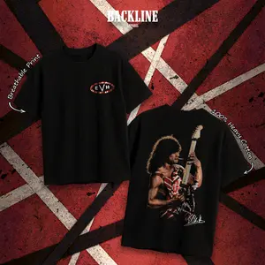 BACKLINE APPAREL Eddie Van Halen Heavy Cotton Unisex Shirt EVH Tshirt Rock Music Hoodie Zip Up Hoodie For Music Fan Menswear Womenswear Direct To Garment Breathable Print