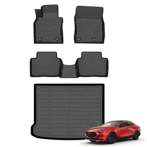 COLANAT for Mazda3 Hatchback 2019-2025 Floor Mats & Cargo Liner Set (FWD Only，Not for Sedan/AWD), 3D Custom Fit All-Weather Car Liners, High-Wall Waterproof, Eco-Friendly Odorless, Non-Slip, Scratch-Resistant, Durable, Easy Clean