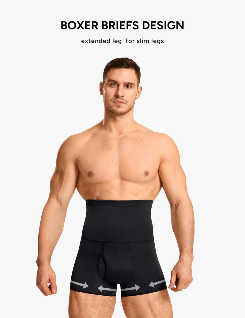 【Nebility】 Men's Seamless Tummy Control Boxer Briefs - High Waist Underwear Sports Shapewear Menswear  Fitness Suit