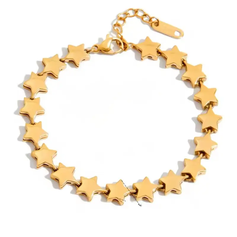 Sophia Bracelet Stainless Steel Gold Plated 18k with Star Design for Women's Fashion Jewelry