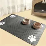 Quick Drying Absorbent Pet Feeding Mat for Dogs and Cats, Non Slip Rubber Bottom, Dark Polyester Surface for Indoor Use Quick Dry Water Dispenser Mat for Dog and Cat Pet stuff