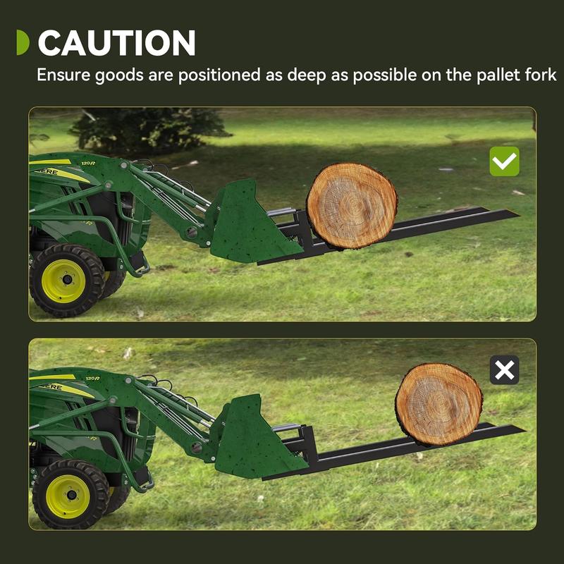 YITAMOTOR 60" Clamp On Pallet Forks for Tractor Bucket, Heavy Duty 4000lbs Quick Attach Skid Steer Loader Pallet Fork, Black