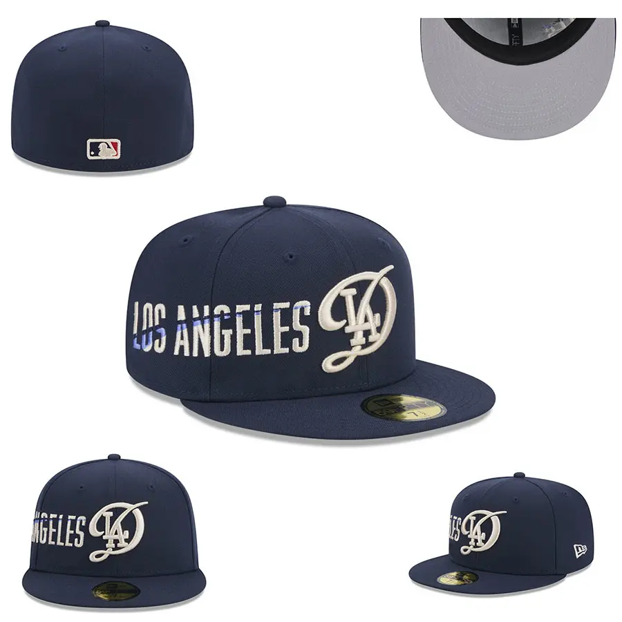 Los Angeles Dodgers New Era Navy Script 59FIFTY Fitted Hat