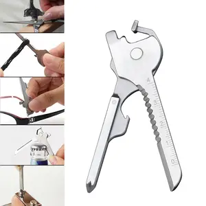 6-in-1 Multitool with Screwdriver Bottle Opener Ruler Pocket Knife EDC Tool Key Ring, Lightweight EDC Tool for Travel, Outdoor, Everyday Carry, Cool Gadget for Men for Survival, Camping and Hunting, Hiking