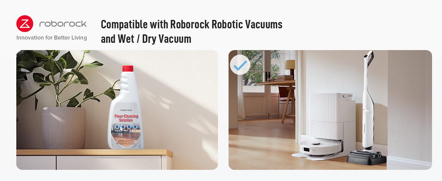 roborock Official Floor Cleaning Solution, Floor Cleaner for Hardwood Tile Hardfloor, Compatible Robot Vacuums with Mopping and Wet Dry Vacuum, 16.2 FL OZ, Dilution Ratio 1:200