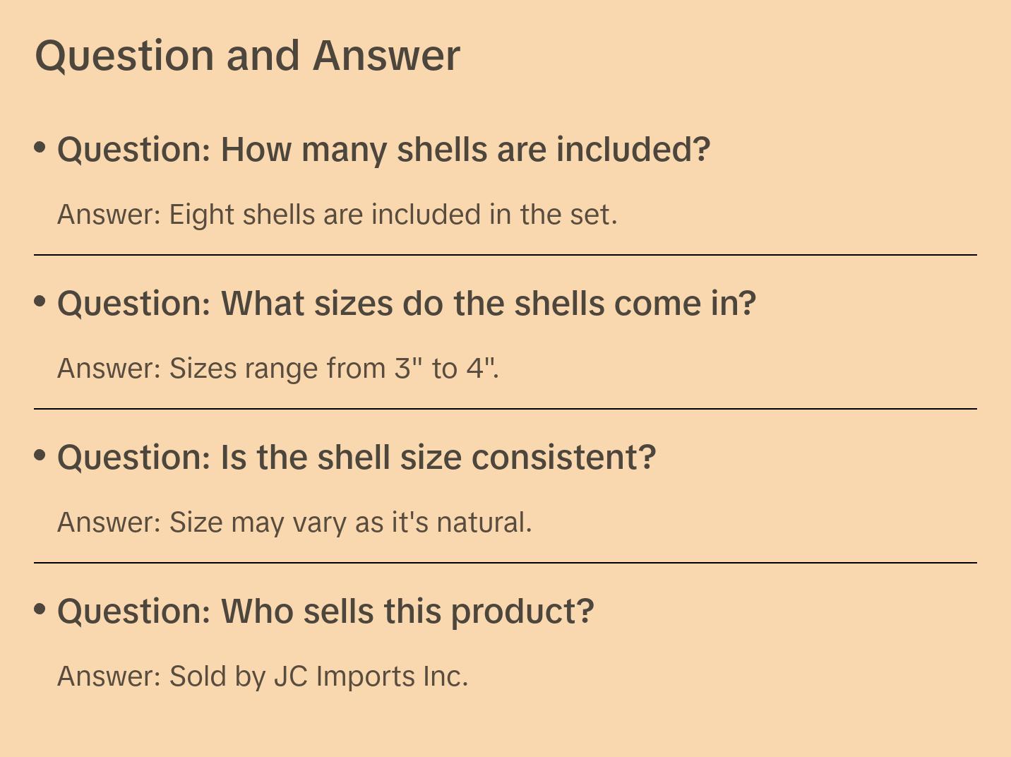 Brown Clam Sea Shell Beach Craft Scallop 3" - 4" (8 PCS ) #JC-76