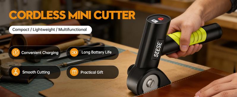 SEESE Cordless Electric Scissors, Rechargeable Cutter for Thin Cardboard, Carpet & Leather  Holiday gifts