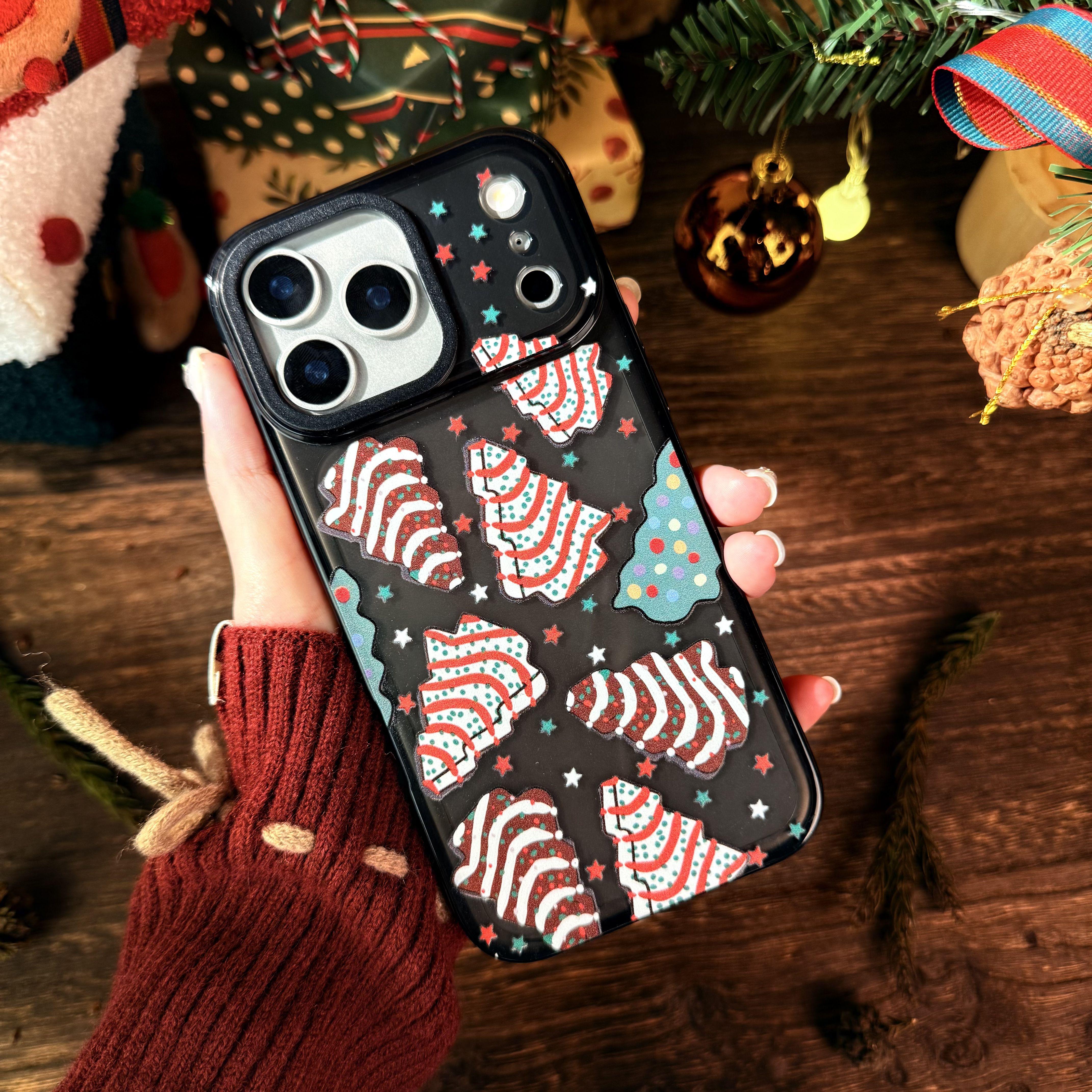 Christmas Tree Phone Case for iPhone 17Pro Max Air 16 15Plus 14 13 12 11, Two-color TPU, Shockproof Drop, Protection Durable, Christmas Gifts for Girls.JL28