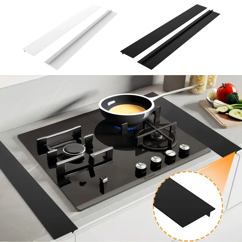 1-2Pcs Universal Self-Adhesive Silicone Stovetop Gap Covers, Easy-Clean Wide Heat-Resistant Counter Sealing Strip Filler Guard for Modern Kitchen Black Appliance Side Protection (2pack-black Option) 1-2Pcs Universal Self-Adhesive Silicone Stovetop Gap Covers, Easy-Clean Wide Heat-Resistant Counter Sealing Strip Filler Guard for Modern Kitchen Black Appliance Side Protection (2pack-black Option)
