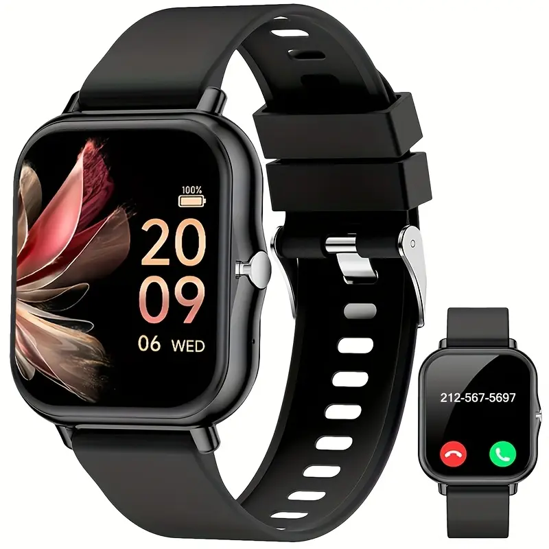 Multi-Functional Sport Smart Watch,Smart Watch for Men Women Compatible with iPhone Samsung Android Phone 1.83 inch Full Touch Screen IP68 Waterproof Bluetooh Fitness Tracker Heart Rate/Sleep Monitor, (Black)Wearable, Magnetic, Charging, Durable Gadget Wa