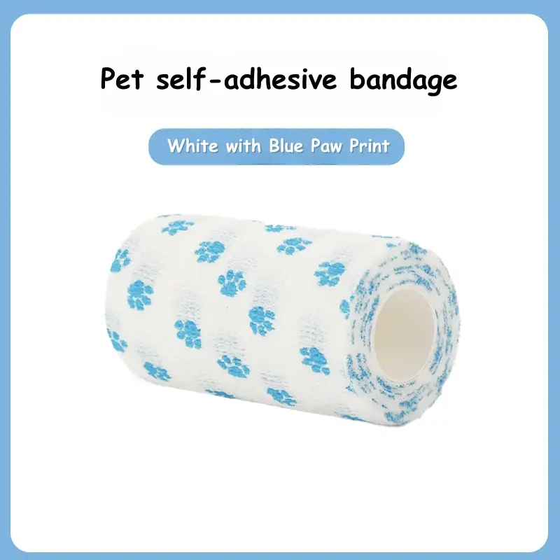 Pet Paw Wraps - Latex-Free Stretch Fabric Self-Adhering Elastic Bandage Tape, 3in x 4.5m & 4.5M * 7.5Cm 3 Rolls, Waterproof, Breathable, Non-Sticky to Fur, Comfortable Secure Fit, Easy Access Wound Care First Aid Paws Protector for Dogs & Cats, Protects P