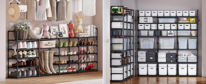 DENKEE 10 Tier Shoe Rack Organizer Large Tall Shoe Rack Shelf Holds 55-65 Pairs Shoes and Boots DENKEE 10 Tier Shoe Rack Organizer Large Tall Shoe Rack Shelf Holds 55-65 Pairs Shoes and Boots