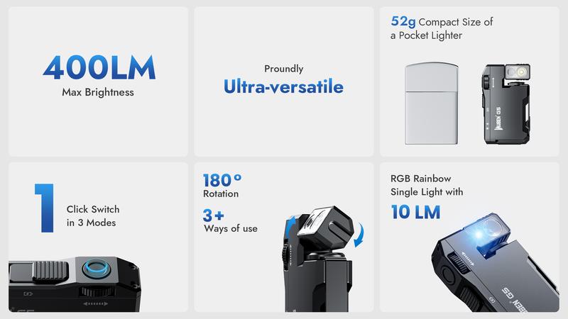 【ToolLite】WUBEN G5 Keychain Flashlight – Ultra Compact, 52g, USB-C Rechargeable, For Hiking, DIY, Emergency Use