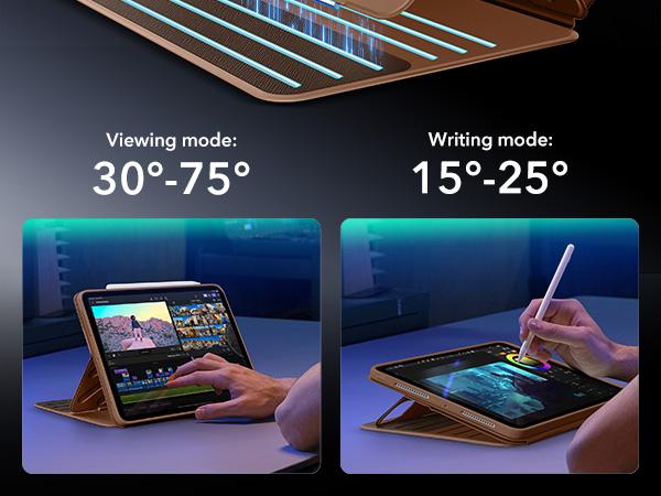 ESR for iPad A16/10th Gen Case, iPad Air 11/13 inch Case, iPad Pro 11/13 inch case, Air 5th/4th Case, Removable Magnetic Cover, Ultra-Stable Case with Pencil Holder, 9 Standing Angles, Shift Series