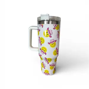 Smiley Face 40 oz Stainless Steel Mug