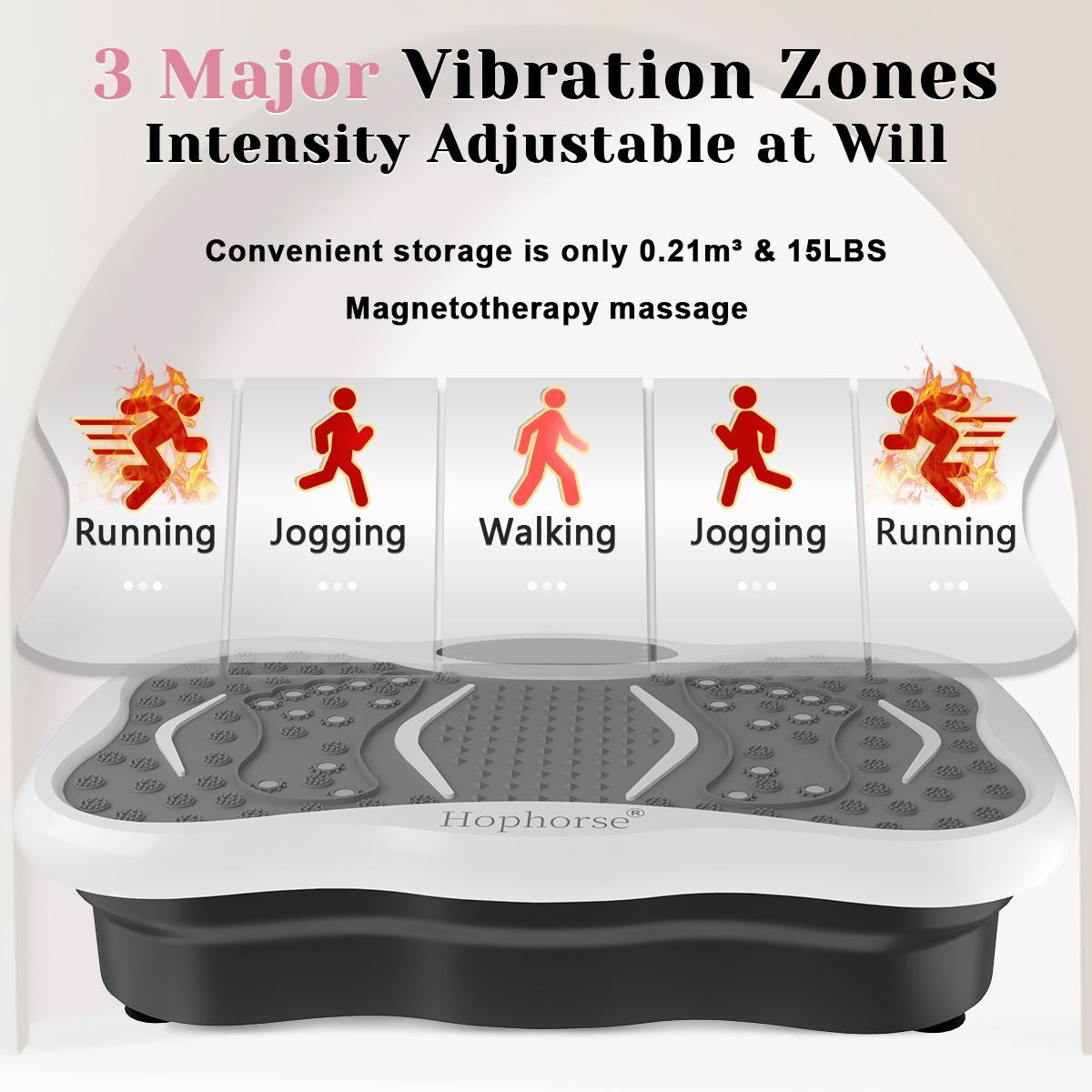HopHorse Vibration Plate Exercise Machine 150 Speed Oscillating Platform 300 lbs Capacity Whole Body Workout for Men Women Home Gym with Remote & LED Display